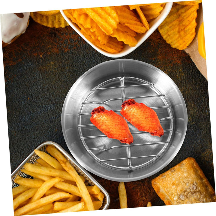 Zerodeko Hochleistungs Grillpfanne Edelstahl mit Ölablass Backblech 16cm Mehrzweck Bräter für Ofen u