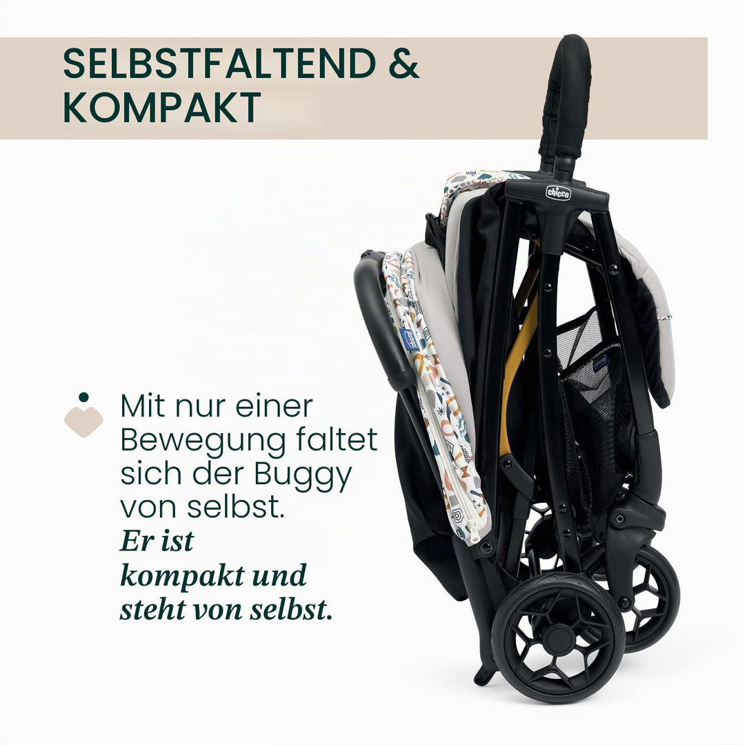 Chicco Glee leichter Kinderwagen, Buggy, praktisch und leicht, automatischer Schliessmechanismus, br