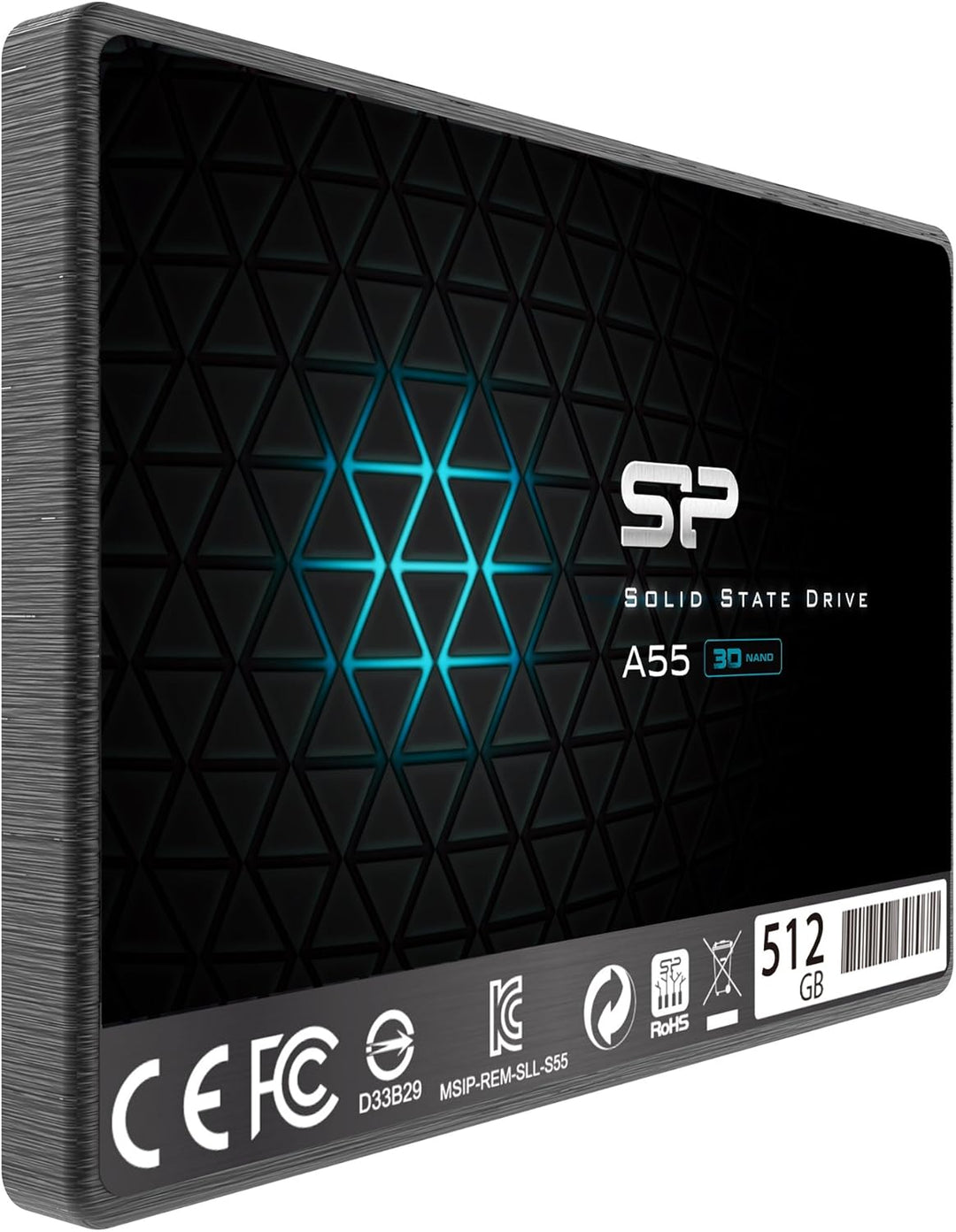 Silicon Power SSD 512GB 3D NAND A55 SLC Cache Performance Boost 2,5 Zoll SATA III 7mm (0,28") Intern