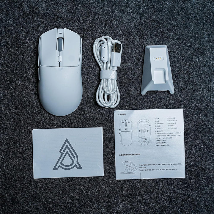 MechLands AJ139 V2 MC Gaming-Maus mit Ladestation, einstellbare 12000 DPI, PAW3311-Sensor, 3 Modi, k