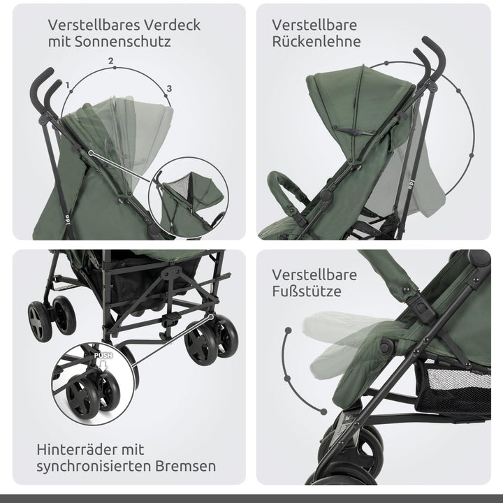 Lorelli Kinderwagen Ida, Reisebuggy, Baby Buggy klein zusammenklappbar, Leicht - nur 8,4 kg, kompakt