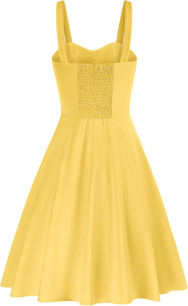 Belle Poque Damen Kleider Casual Cocktailkleid Sommerkleid Elegant Spaghetti Freizeitkleid A-Line La