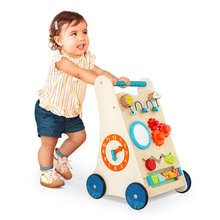 B. toys - Kleine Lernschritte - Activity Walker aus Holz - 7 Bildungsaktivitäten - Lern- und Laufspi