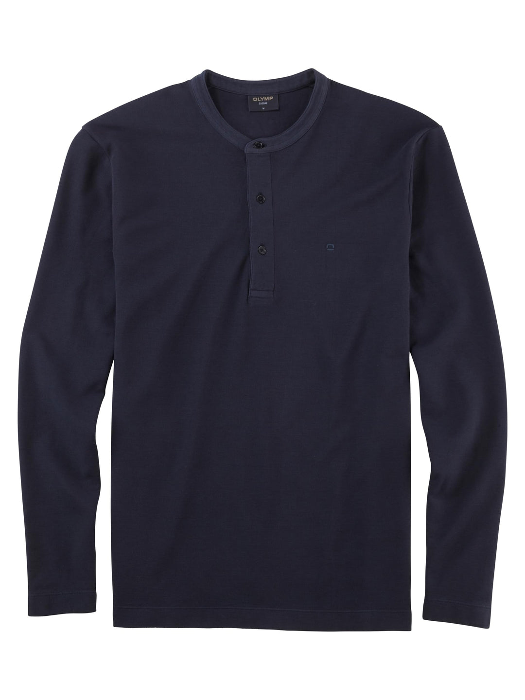 OLYMP Herren Polo-Shirt Langarm Casual Wirk,Uni,Regular fit L Marine 18, L Marine 18