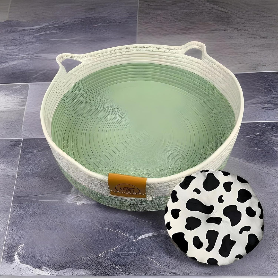 Waschbares Katzenbett, waschbares Nest mit Matte, für den Innenbereich, Katzenbett, gewebter Korb, f