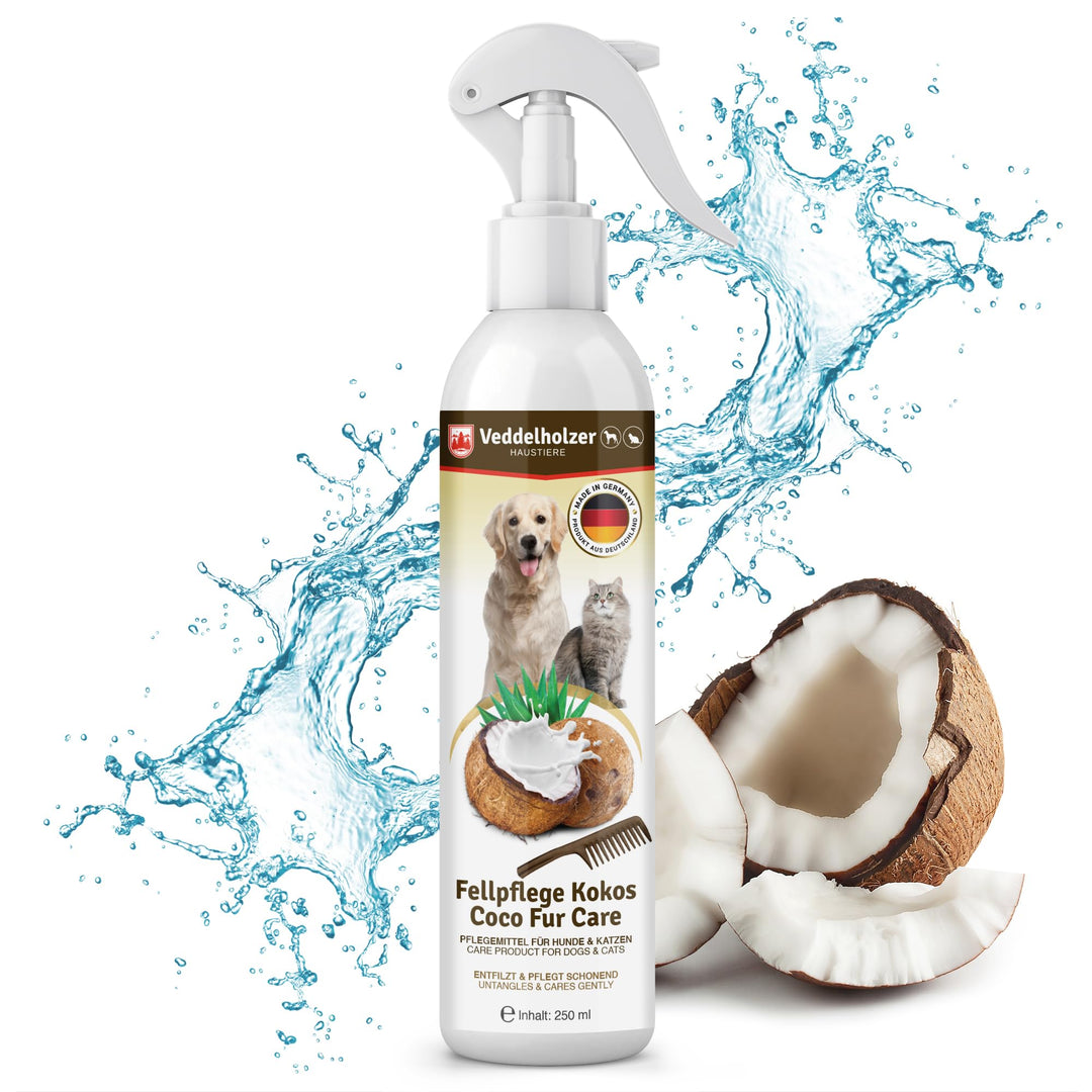 Veddelholzer 250 ml Kokos Fellpflege Hund &amp; Katze. Entfilzungsspray, Welpen, Fell. Zubehör, Hundepar