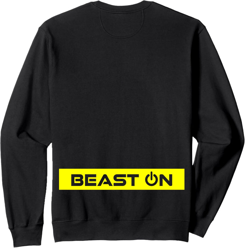 Beast ON Rücken Motiv gelbe Farbe Fitness Gym Motivation Sweatshirt