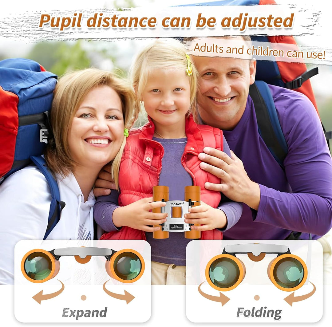 USCAMEL Fernglas für Kinder und Erwachsene, 8×21 Mini Fernglas, Wasserdichtes Kompaktfernglas für Vo
