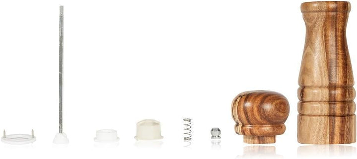 DeroTeno Pfeffermühle und Salzmühle Set, Gewürzmühlen 2er-Set, Salz und Pfeffer Mühle aus Akazienhol