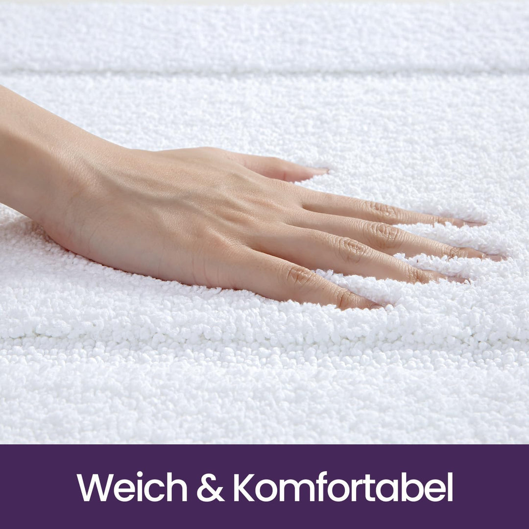 DEXI Badezimmerteppich 60 x 110 cm, Badteppich rutschfest Waschbar, weicher Badematte, Mikrofaser Ab
