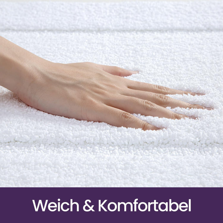 DEXI Badezimmerteppich 60 x 110 cm, Badteppich rutschfest Waschbar, weicher Badematte, Mikrofaser Ab