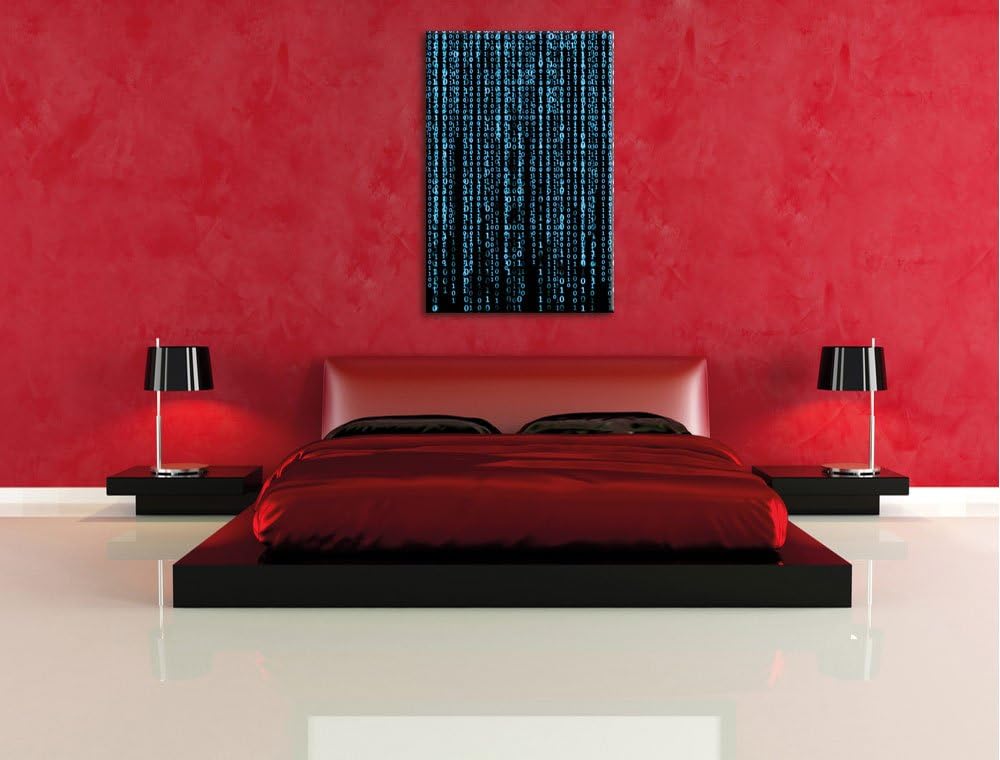 Pixxprint Matrix, Format: 100x70 auf Leinwand, XXL riesige Bilder fertig gerahmt mit Keilrahmen, Kun