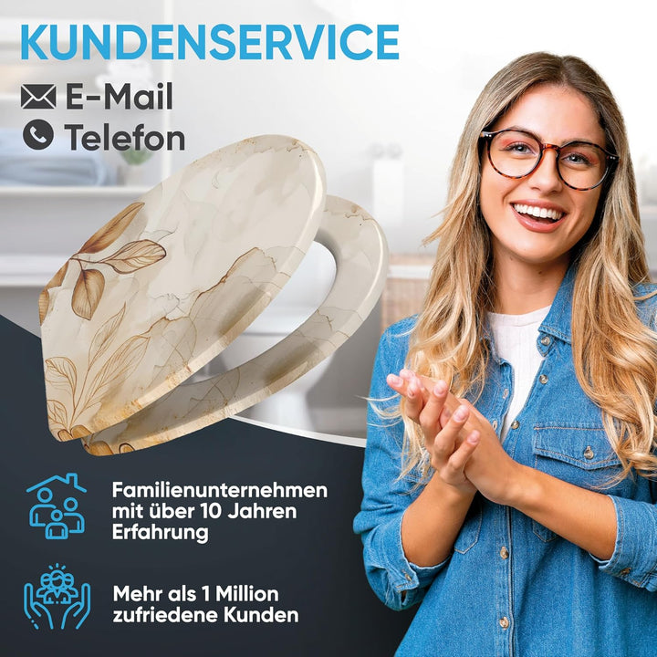 Sanilo WC Sitz mit Absenkautomatik & Schnellverschluss, Toilettendeckel per Knopfdruck abnehmbar, ei