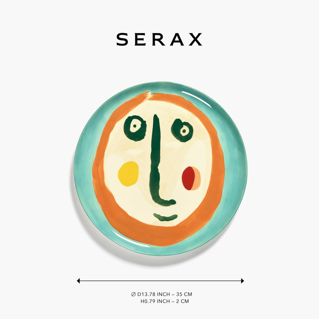 Serax Feast Servierteller diam. 35 cm. face 2 Blau mit Gesicht 1, Blau mit Gesicht 1