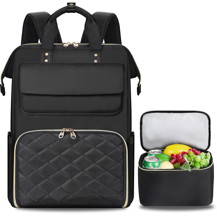 BERTASCHE Lunch Rucksack, Laptop Rucksack Damen 17,3 Zoll mit Isoliertes Kühltasche, 2-in-1-Arbeitsr
