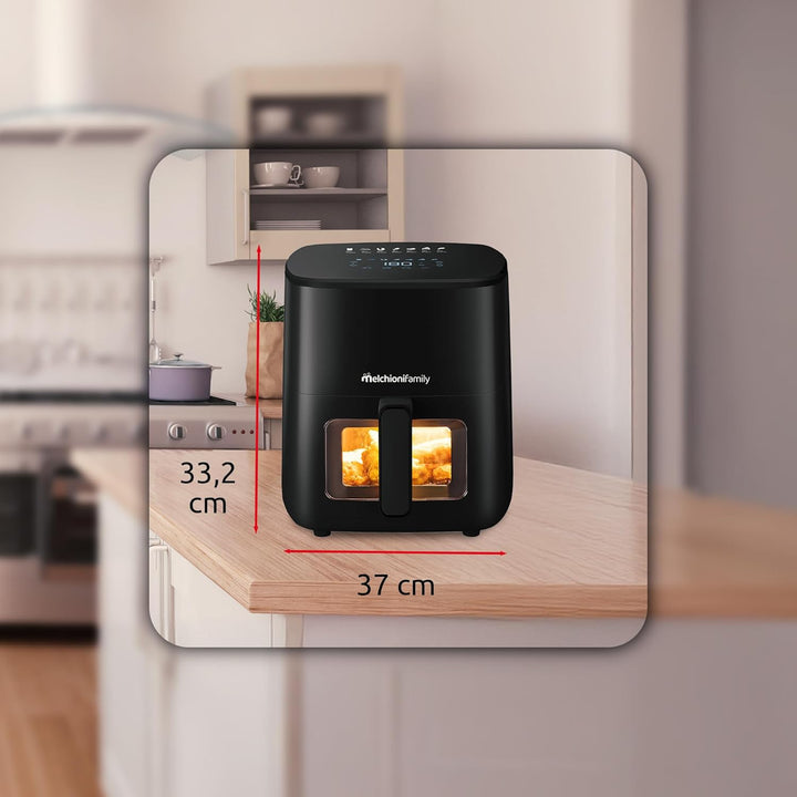 Melchioni Family | Marianna New, Luftfritteuse 5 l, kompakt, Touch-Display, 7 Programme, antihaftbes