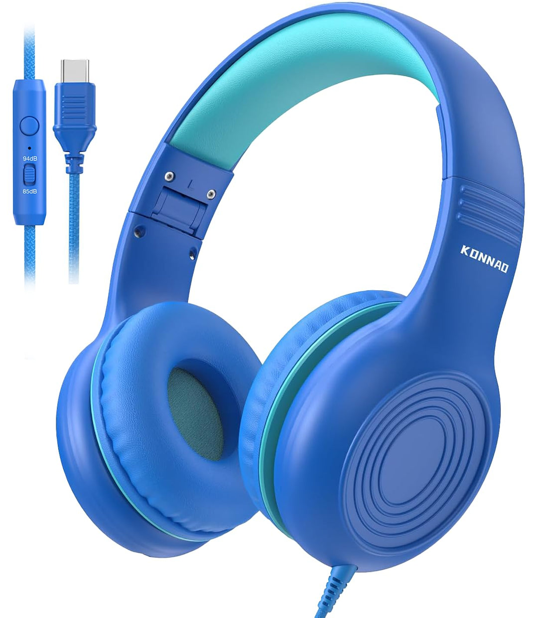 Upgrade USB Typ C Kinder-Kopfhörer, kabelgebundene Kopfhörer für Kinder mit Mikrofon für Jungen und