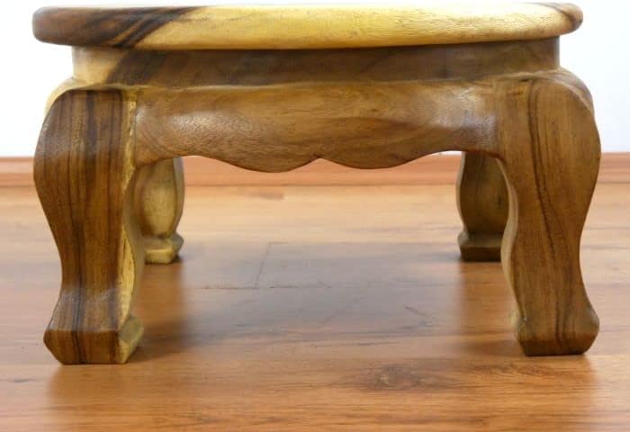 livasia Runder Opiumtisch, Beistelltisch, Massivholztisch, Nachttisch, Podest Natur 40cm, Natur 40cm