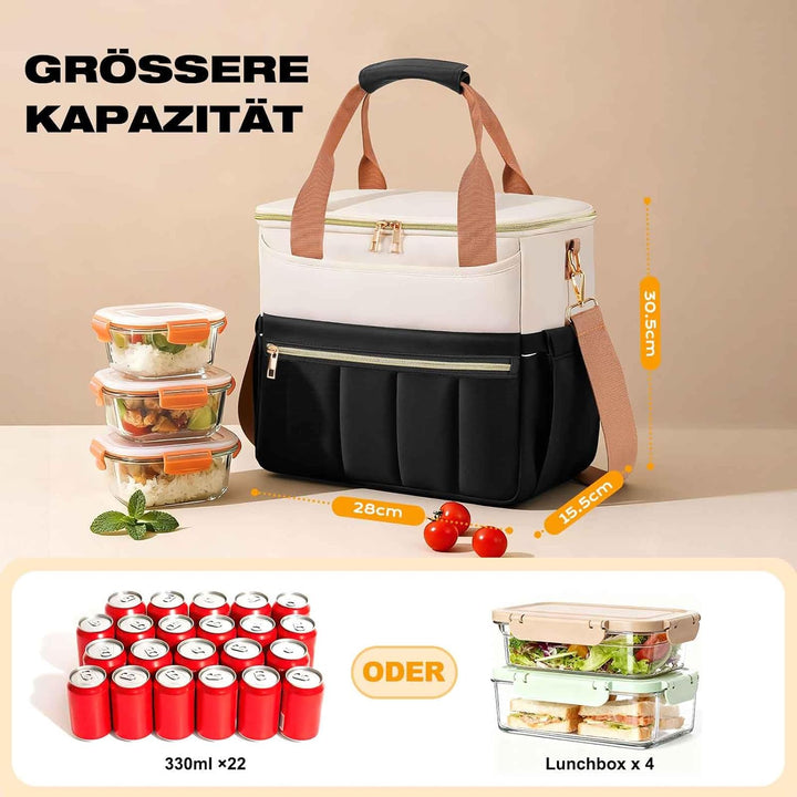 ISEYOU Kühltasche, Lunchtasche mit Weiter Öffnung, Grosse Auslaufsichere Lunch Bag Damen Herren mit