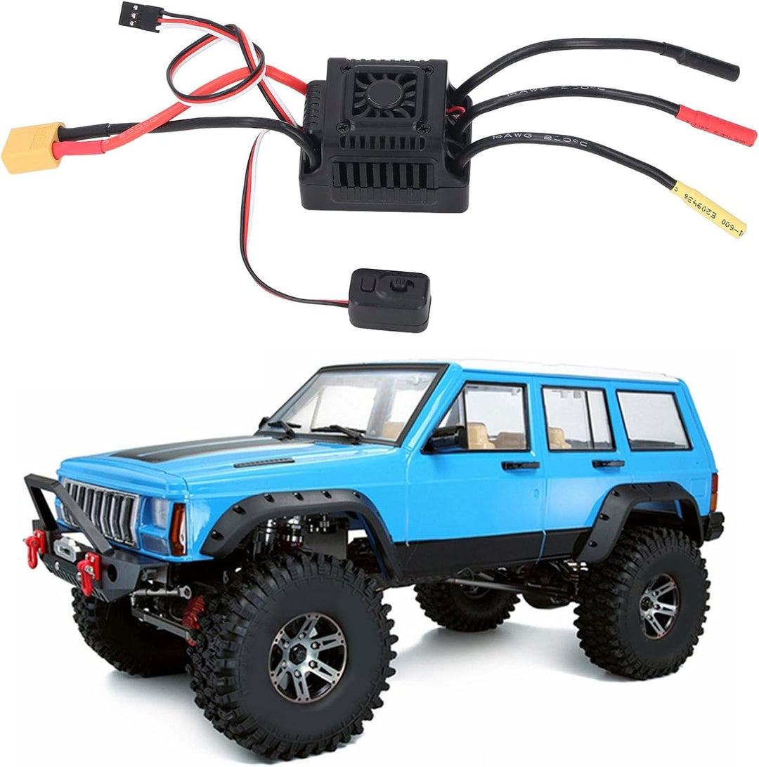Walfront 45A RC-Brushless-Regler mit Externem Programmieranschluss für 1/10 RC-Car, Allwetter-Perfor