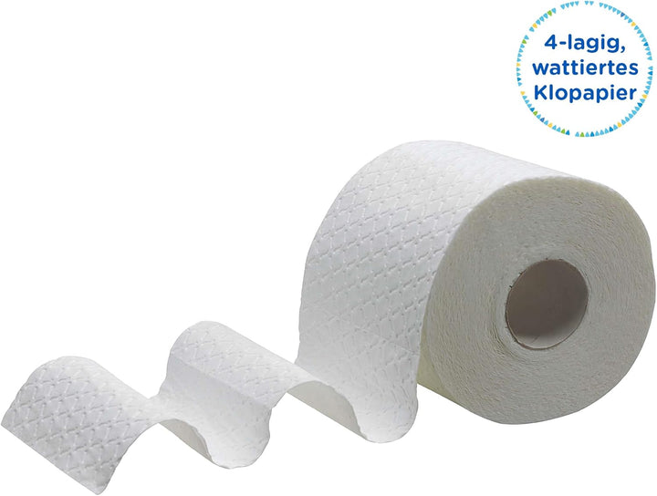 Kleenex Premium Toilettenpapier Rolle 8484, WC-Papier 24 Rollen x 160 wattierte Blätter, Klopapier 4