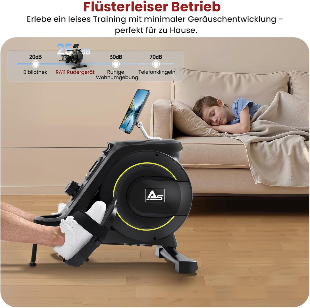 AsVIVA RA11 Rudergerät klappbar, Rudermaschine Heimtrainer mit Magnetbremse, leise, generatorbetrieb