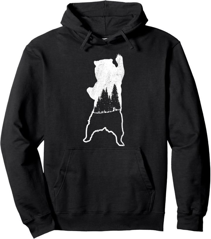 Camping Gifts For Camper Men Women Kids Waving Bear Lover Pullover Hoodie