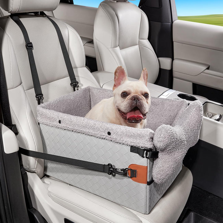 Hunde Autositz für kleine bis mittlere Hunde, Waschbarer hundesitz Auto mit Aufbewahrungstaschen,Ans