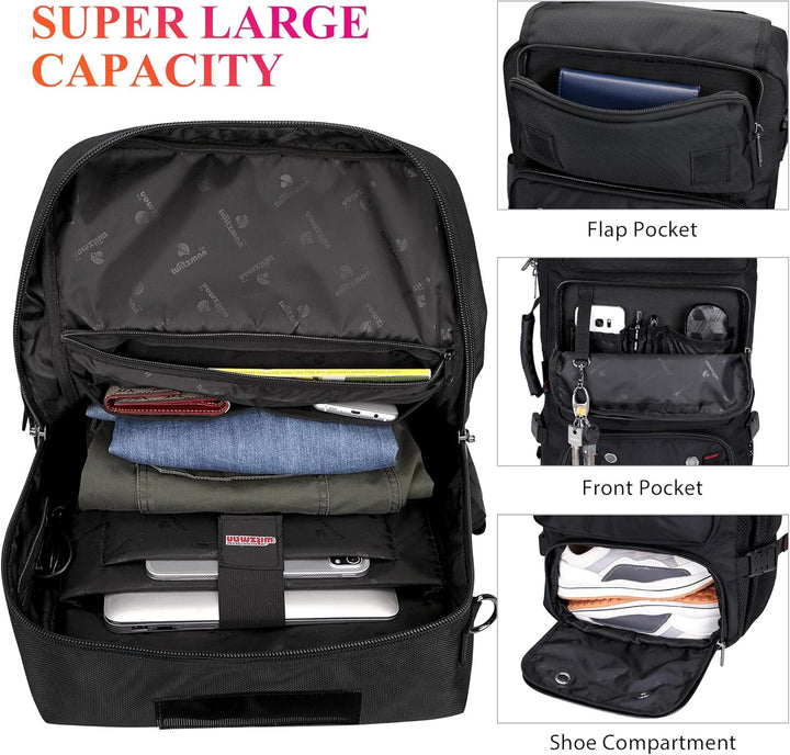 WITZMAN Reiserucksack Herren Gross Reisetasche Reiserucksack Handgepäck Flugzeug mit USB Ladeanschlu