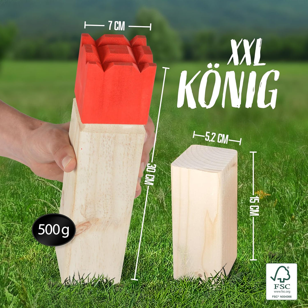 Ocean 5 Kubb - Original Wikinger Wurfspiel für Draussen - Holz Schach Kegel Spiel aus Skandinavien -
