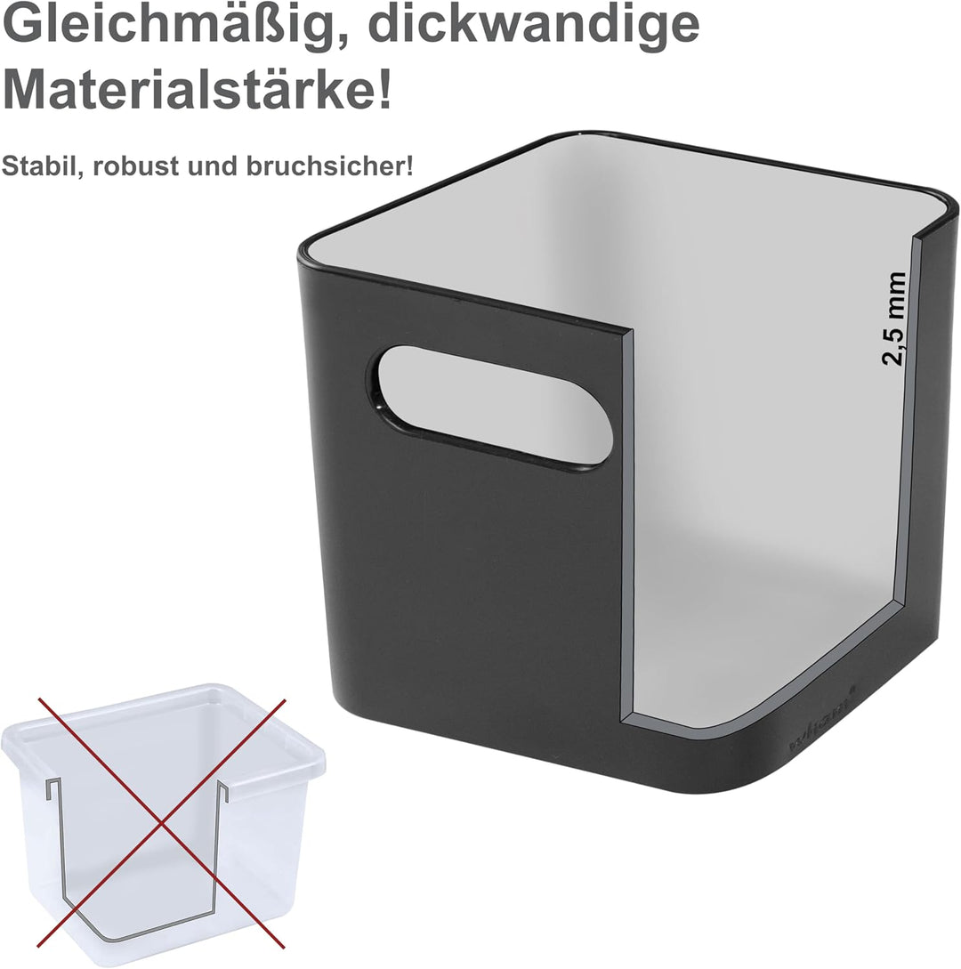 #11 6x Schubladenorganizer Ordnungsbox - 6 cm hoch - 17x25x6 - Taupe mit Lederoptik - Ordnungskorb R