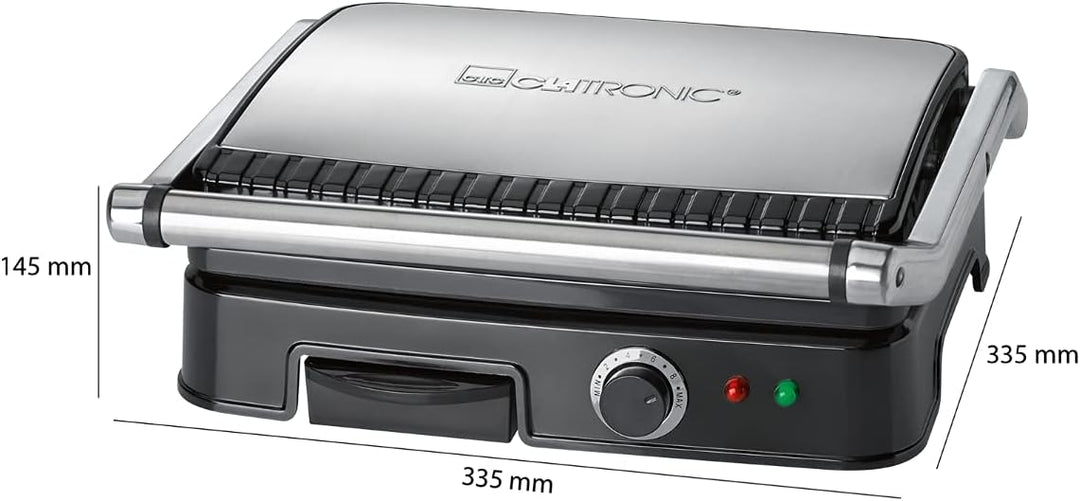 Clatronic KG 3487 Kontaktgrill für beidseitiges, fettfreies Grillen, antihaftbeschichtete Grillplatt