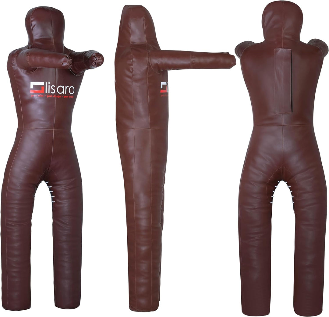 Lisaro Judo Grappling Dummy Gr. 130/145/160/170cm | Box-Dummies | Braun | UNGEFÜLLT | stehend | Schn