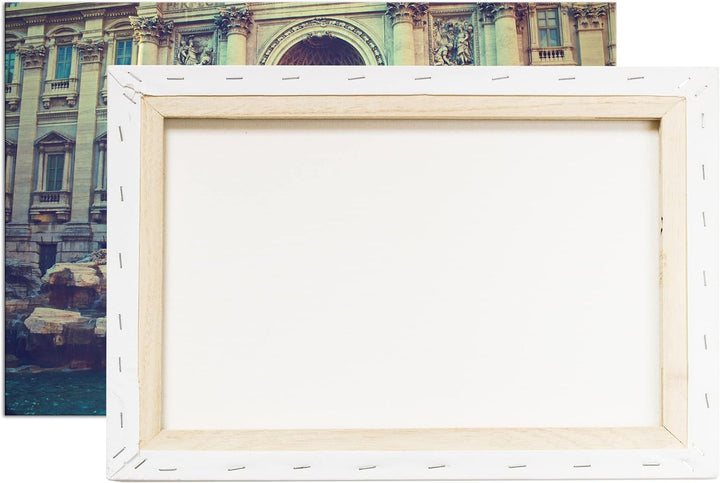deyoli Trevi Brunnen in Rom Format: 60x40 als Leinwandbild, Motiv fertig gerahmt auf Echtholzrahmen,