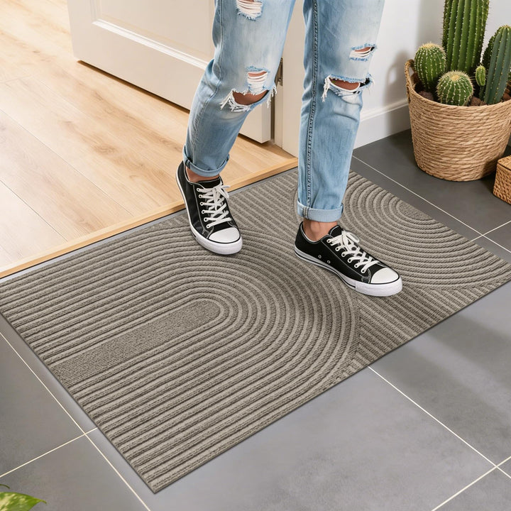 FEOMOS Fussmatte Innen Aussen 50x80cm, Rutschfeste Schmutzfangmatte mit Saugkraft, Fussmatte Waschba