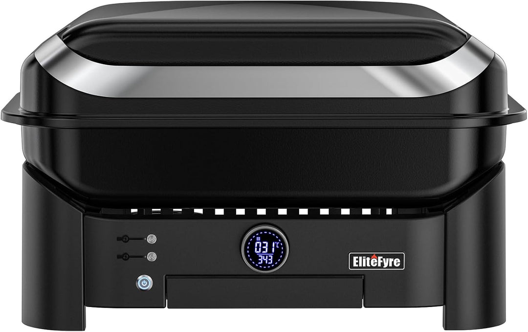 Volteq Smart Elektrogrill, 343°C Profi-Hitze in 20 Min, Tischgrill mit Fleischsonde & LED-Display, 1