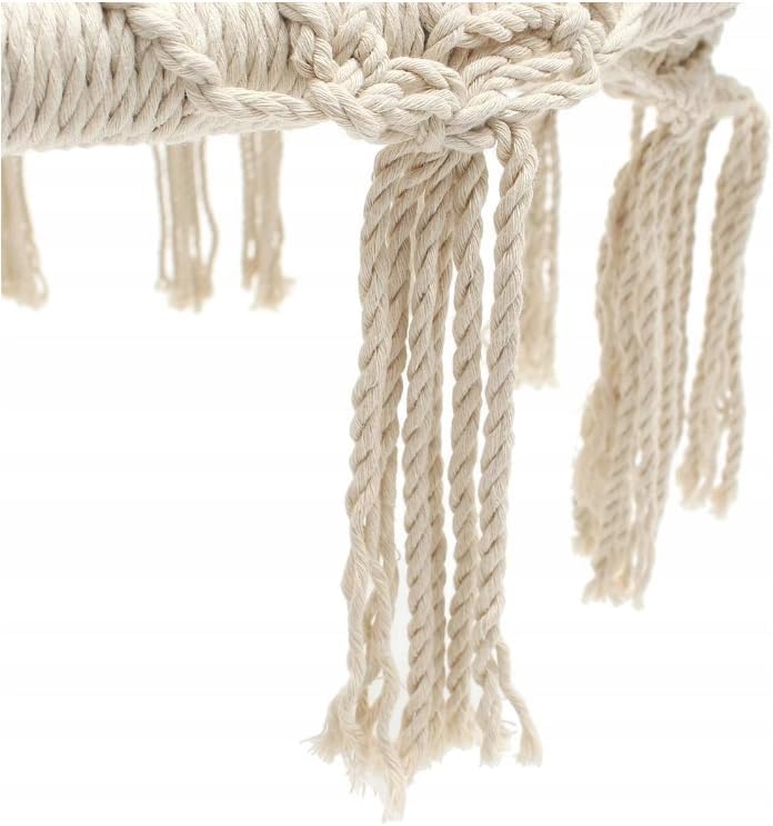 Hängesessel Hängestuhl Outdoor Indoor Garten Hängeschaukel Boho Creme Beige, Beige