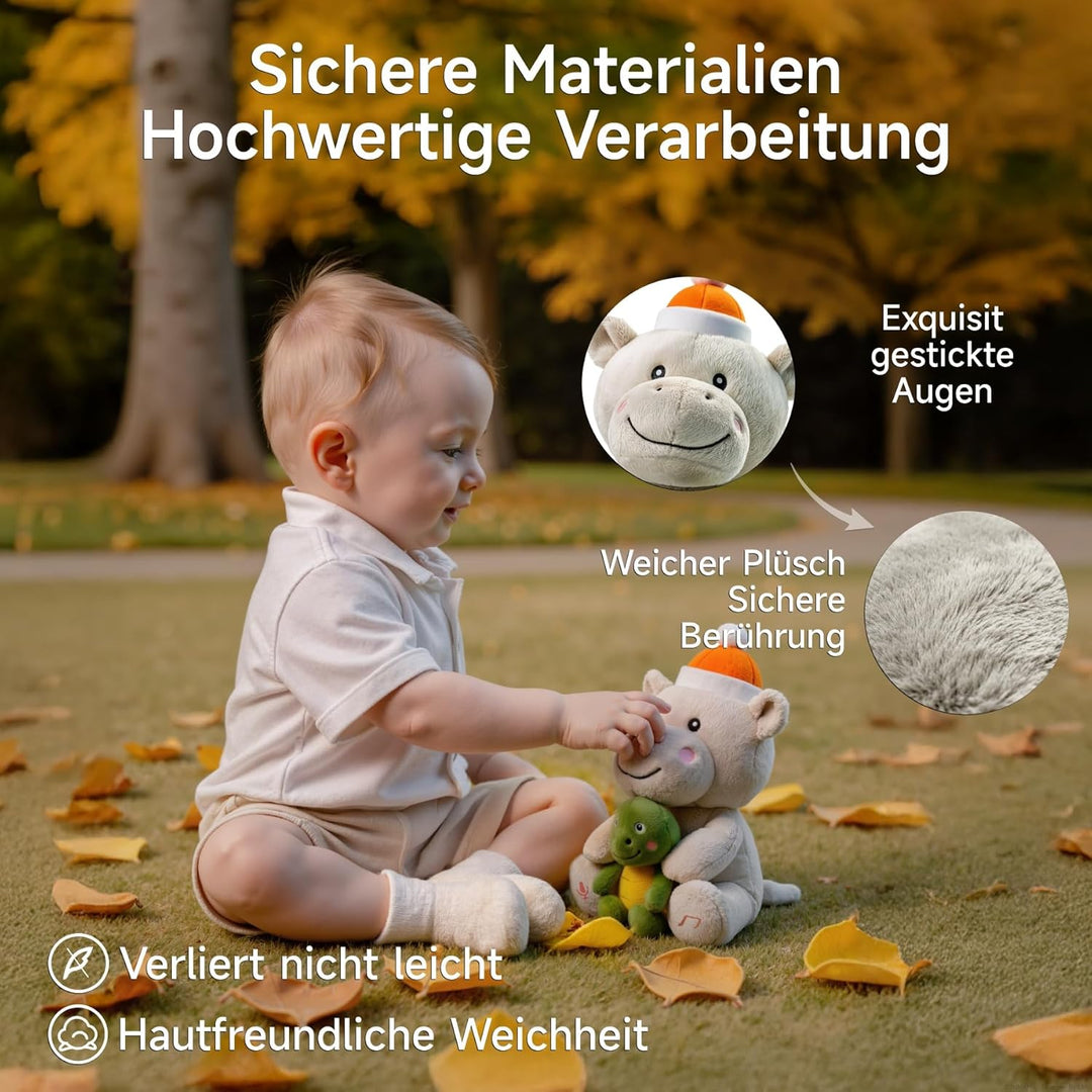 Nilpferd Kuscheltier Baby, Hippo und Schildkröte Interaktives Singendes Sprechendes Plüschtier, Flus