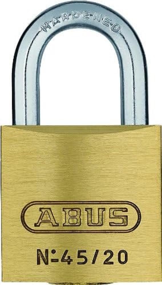 ABUS Vorhängeschloss 45/20 aus Messing - 2er Set - für Spinde, Werkzeugkisten, Koffer - 11819 - ABUS
