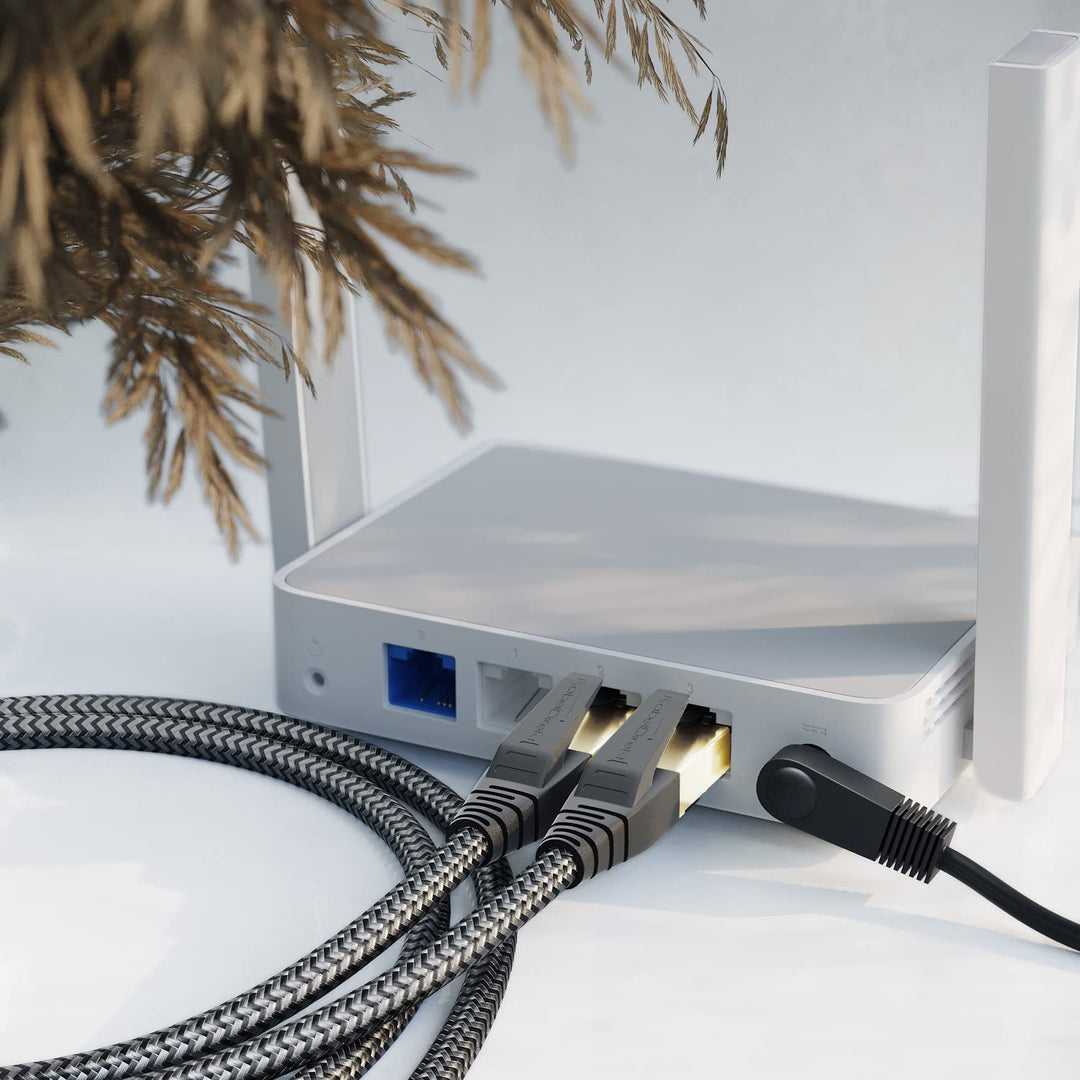 KabelDirekt – Cat 8 Netzwerkkabel mit flexiblem &amp; bruchsicherem Flechtdesign – 5m (LAN Kabel/Etherne