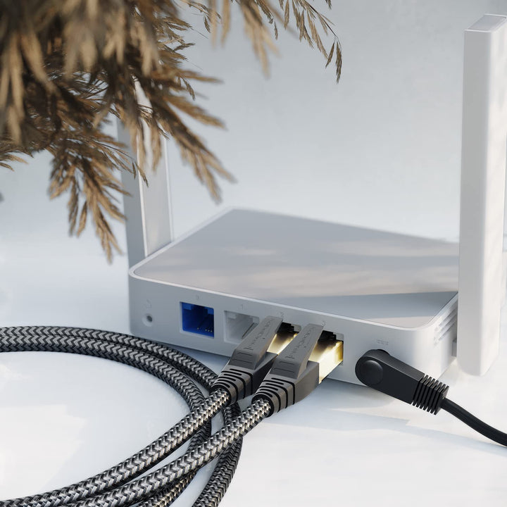 KabelDirekt – Cat-8-Netzwerkkabel – 5x5m – 40 Gigabit, geflochten 5m 5er-Pack Schwarz/Gold, 5m 5er-P