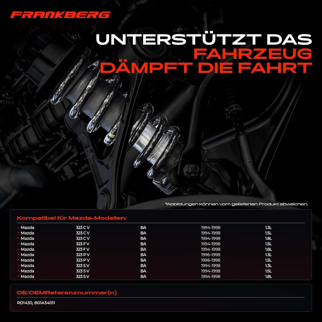 Frankberg 2x Federn Fahrwerksfeder Vorderachse Links Rechts Kompatibel mit 323 C V 1994-1998 323 F V