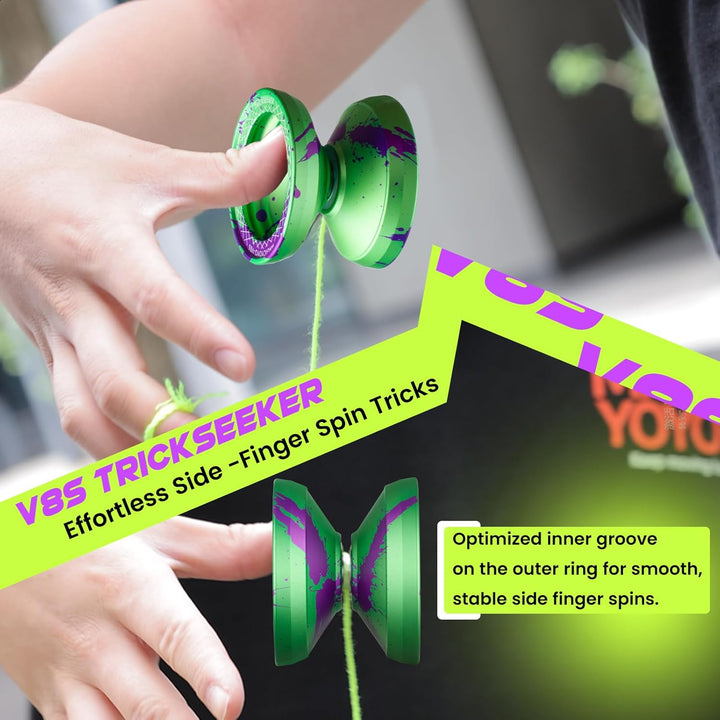 MAGICYOYO JoJo V8S Professionelles Finger-Spin-Yoyo für Anfänger und Fortgeschrittene, Responsive Jo
