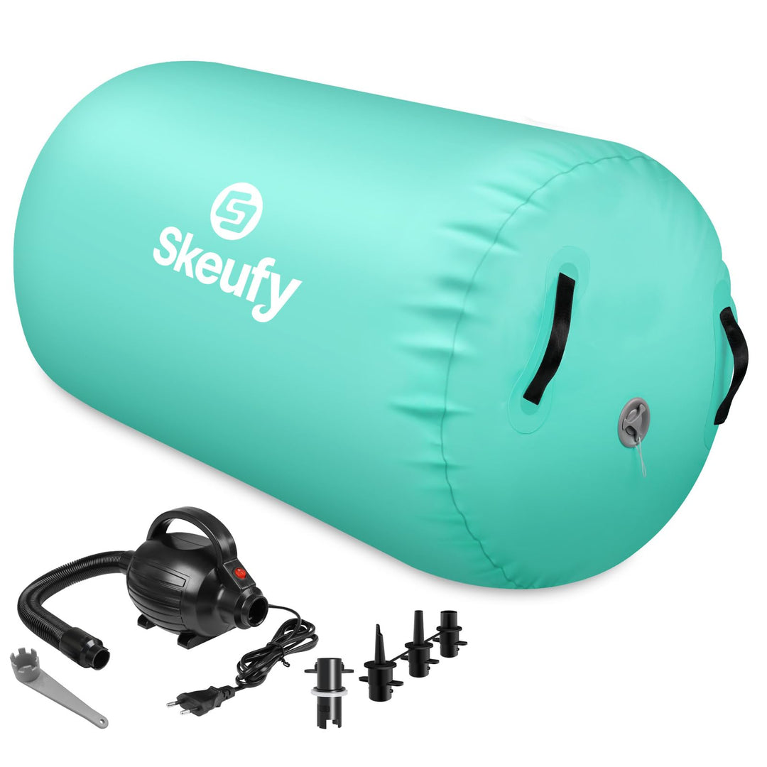 Skeufy Air Matte Track, Aufblasbare Gymnastik Yoga Air Matte Roll mit Elektrischer Luftpumpe, Airrol