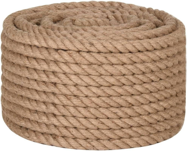 vidaXL Seil 100% Jute 20mm 50m Naturhanf Hanfseil Tauwerk Juteseil Tau Seil 50 m/20 mm, 50 m/20 mm