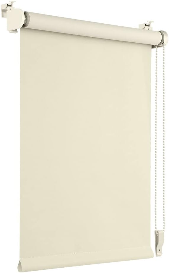 OBdeco Verdunkelungsrollo Thermorollo 90x210cm Crème ohne Bohren mit gleichfarbige Beschichtung Oeko