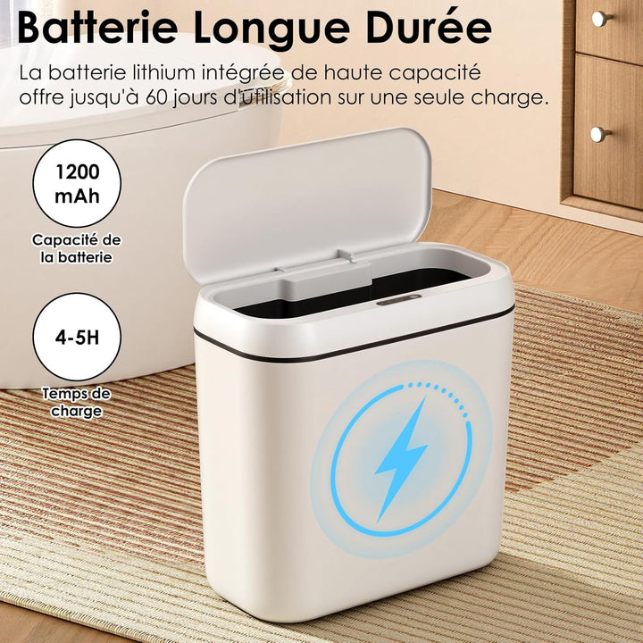 Sensor Mülleimer mit Sensor 15L Leise USB Elektrischer Mülleimer Sensors Wasserdicht Mülleimers Elek