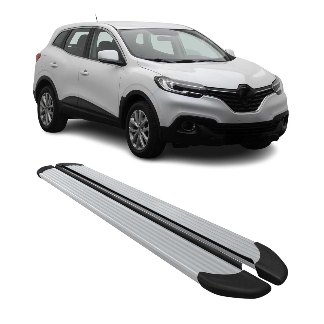 OMAC Trittbretter Seitenbretter kompatibel mit Renault Kadjar 2015-2022 Aluminium Silber Seitenbrett