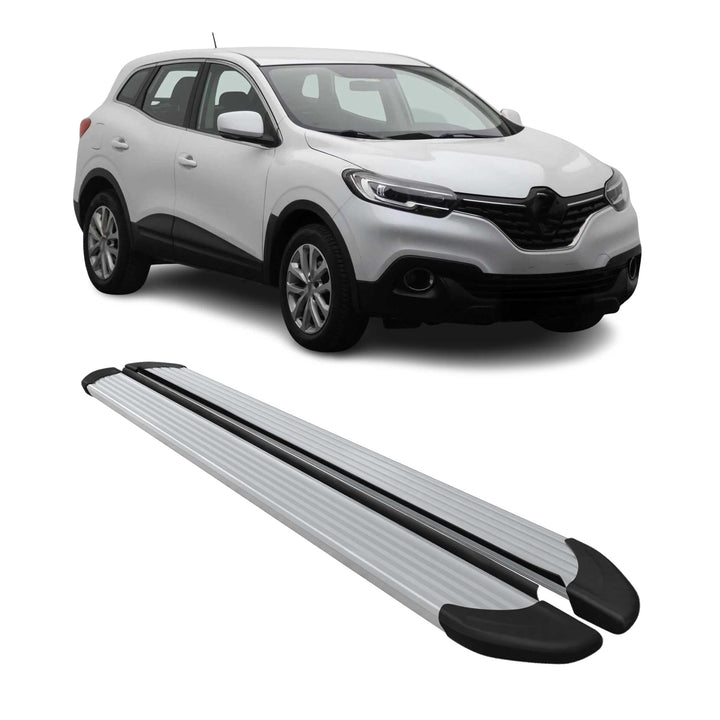 OMAC Trittbretter Seitenbretter kompatibel mit Renault Kadjar 2015-2022 Aluminium Silber Seitenbrett