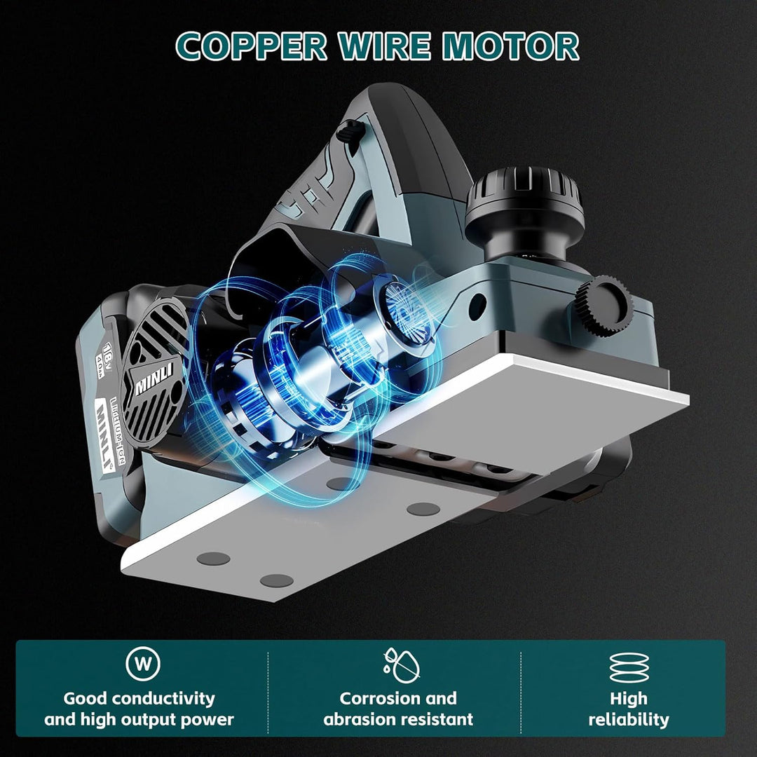 Akku-Hobel kompatibel mit Makita 18V-Akku (82mm, ohne Akku/ohne Ladegerät), 20.000 U/min, Elektrisch